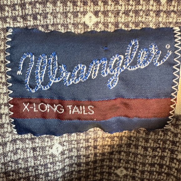 Wrangler X-Long Tails Mens Long Sleeve Western Dress Shirt Long Sleeve Gray/Blk - Picture 4 of 13